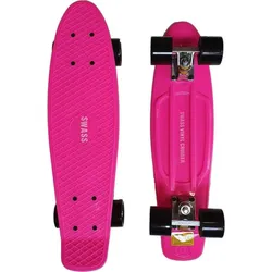 Vinyl Cruiser Skateboard Retro - rosa/schwarz 55-57CM