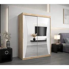 abiks möbel Schwebetürenschrank MONACO 150 x 200 x 62 cm Weiß