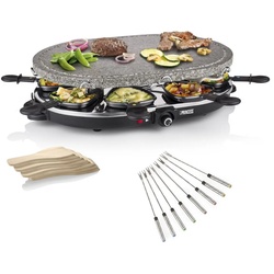 Setpoint Raclette, Großer Tischgrill für 2-8 Personen, Raclet Gerät mit Steinplatte schwarz