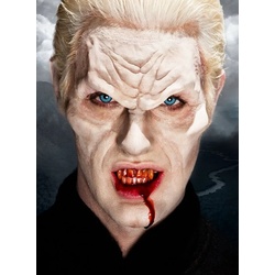 Maskworld Kostüm Vampir Halbmaske, Professioneller Spezial-Effekt für Dein Vampir Kostüm gelb
