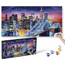 Schipper 609220862 - Malen nach Zahlen, Manhattan bei Nacht 40 x 80 cm