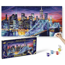 Schipper 609220862 - Malen nach Zahlen, Manhattan bei Nacht 40 x 80 cm