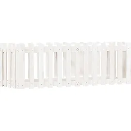 vidaXL Hochbeet Lattenzaun-Design 150 x 50 x 50 cm Weiß