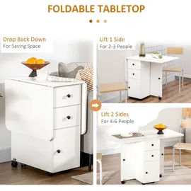 Homcom Klapptisch 120 x 60 x 76,5 cm Weiß