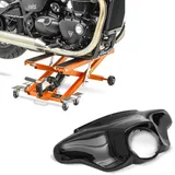 Set: Motorrad Hebebühne ConStands Midlift XL Motorradheber bis 500kg in orange + Batwing Verkleidung passend für Harley Davidson Touring 96-13 Craftride in schwarz