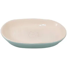 Nobby Katzen Keramik Schale Jada, Mint/Creme, 16 x 12 x 2,5 cm, 0,10 l, 1 Stück