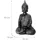 Relaxdays Buddha Figur 45 cm, Gartenfigur, Vintage Dekofigur Wohnzimmer, wetterfest, frostsicher, anthrazit