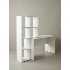 KADIMA DESIGN Großer Schreibtisch mit Regal, Puristisches Design,