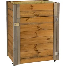 Dobar Rollbares Hochbeet 60 x 40 x 80 cm Grau-Braun