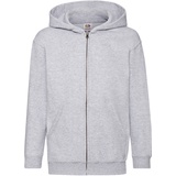 Fruit of the Loom KIDS CLASSIC HOODED SWEAT JACKET - Unisex Kinder Kapuzen Sweat-jacke, graumeliert, 164