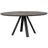 Pharao24 Esstisch Culinario, aus Massivholz, mit runder Tischplatte braun