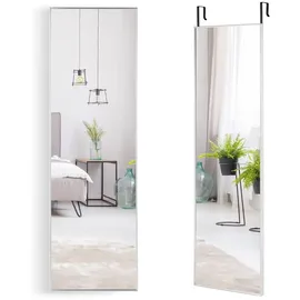 Costway Wandspiegel, Ganzkörper, 37x120cm, höhenverstellbare Hängehaken, Alu silberfarben