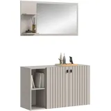 Möbel Boss Garderobenkombination 2-teilig  Station 106 x 37 x 192 cm creme