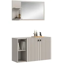 Möbel Boss Garderobenkombination 2-teilig  Station 106 x 37 x 192 cm creme