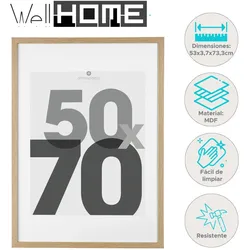 WellHome - Naturholz-Bilderrahmen für 50 x 70 cm große Fotos