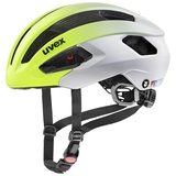 Uvex rise cc Tocsen - sicherer Performance-Helm für Damen und Herren - inkl. Tocsen-Sturzsensor - optimierte Belüftung - neon yellow - silver matt - 52-56 cm