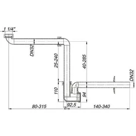Dallmer Waschtisch-Möbel-Siphon 137 DN32