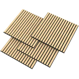 [neu.holz] Akustik-Wandpaneel Vang beige 16 St. 60 x 60 cm