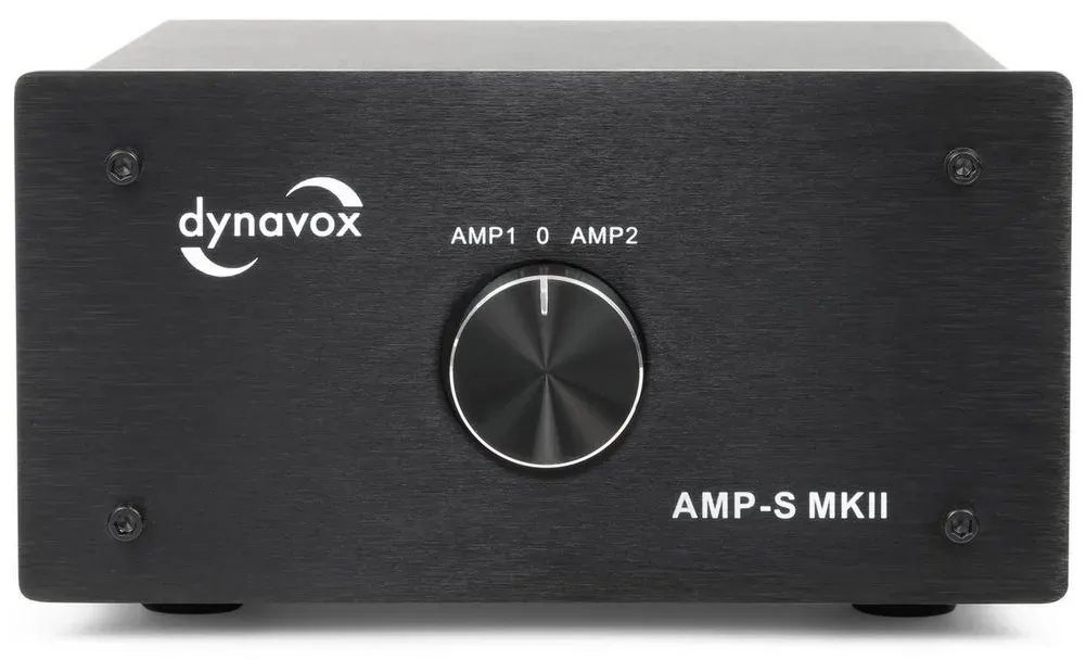 Dynavox AMP-S MKII Verstärker (Verstärker- und Boxen-Umschalter, Metall-Gehäuse, Bananen-Buchsen) schwarz