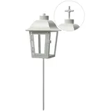 MARELIDA Laterne/Grablaterne mit 2 wechselbaren Spitzen und Erdspieß H:... 51cm in weiß | Gr.: onesize
