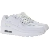 NIKE Air Max 90 Kinder Sneaker Mädchen und Jungen Turnschuhe mit Air-Dämpfung und Echtleder HF6358-102 Weiß/Silber - 36