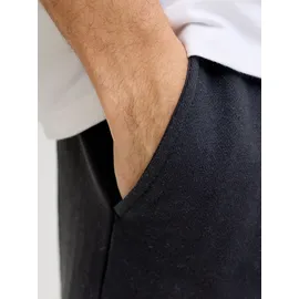 JACK & JONES "JPSTGORDON ARCHIVE SWEAT SHORTS MID SN", Herren, Gr. XS, N-Gr, schwarz, Web, Obermaterial: 80% Baumwolle, 20% Polyester, unifarben, regular fit, Hosen, mit Kordelzug