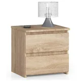 abamihome Nachtschrank Akord 40 x 40 x 35 cm Sonoma-Eiche