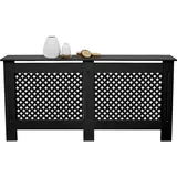 ECD Germany Heizkörperverkleidung mit Wabenmuster 152x19x82 cm Schwarz