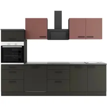 OPTIFIT Küchenzeile Nizza 270 cm Anthrazit/Rostrot
