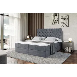 altdecor BOXBETT mit Matratze H3 und Lattenrost, - SERENE - 160x200 Dunkelgrau