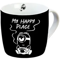 Gedalabels Tasse Minions Bellocoffee Happy Place 330ml Porzellan, Schwarz