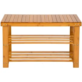 Tectake Schuhbank 70 x 46 x 28 cm braun / lackiert
