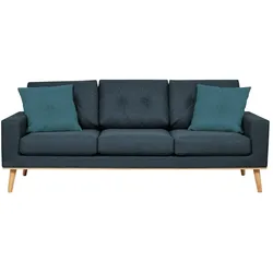 Sofa, 3-sitzig ¦ blau ¦ Maße (cm): B: 211 H: 88 T: 86