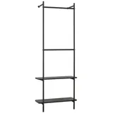 [en.casa] Wandgarderobe Bremanger 162x60x26cm Schwarz