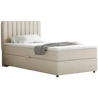 Homesy Boxbett, Beige, Holz, Mode, H3, 100x200 cm, Oeko-Tex® Standard 100, Schlafzimmer, Betten, Boxspringbetten