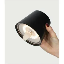 Poldina STOPPER LED-Lampe von Zafferano, wiederaufladbar und tragbar, schwarze Farbe mit einer Akkulaufzeit von bis zu 12 Stunden