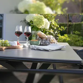 Mr. Deko Gartenmöbelset Tisch Almeria 200 cm, 6er Set Diningsessel Cadiz