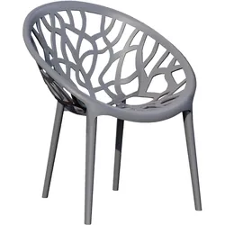 4er-Set Designer Kunststoffstuhl | Grau | Stapelbar | Kunststoff Stuhl, Kunststoffstühle Outdoor