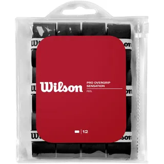 Wilson Griffband, Pro Overgrip Sensation, Unisex, Schwarz, 12 Stück, WRZ4011BK