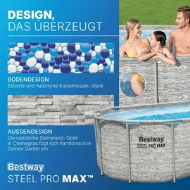 BESTWAY Power Steel Frame Pool oval Set 549 x 274 x 122 cm inkl. Filterpumpe (3-tlg.)