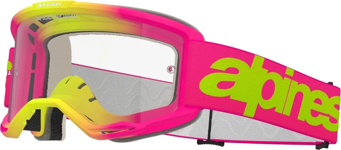 Alpinestars Vision 5 Wordmark Motorcross bril, pink, Eén maat Voorman