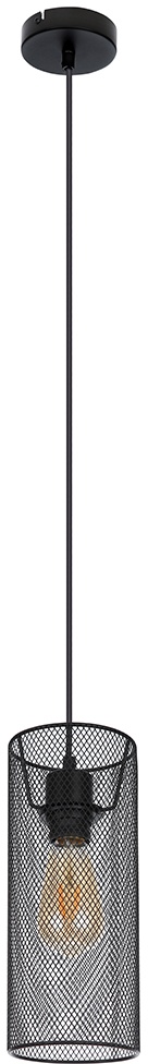 Pendelleuchte Hängeleuchte Metall schwarz Käfig Wohnzimmer Lampe Deckenleuchte im Käfig Design, Gitterform, 1x E27, DxH 12x120 cm