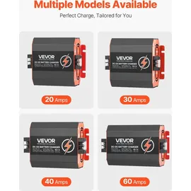 Vevor 12 V 40 A DC/DC-Batterieladegerät, 500 W, für Blei-Säure-, Lithium-, AGM-, GEL- und Nassbatterien, intelligentes mehrstufiges Laden, für ...