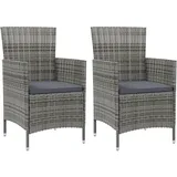 furnicato Gartenstuhl 61 x 60 x 88 cm grau 2 St.