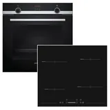 Siemens Herdset Siemens Backofen ecoClean Teleskopauszug + Sharp PREMIUM Induktionskochfeld autark 60cm