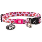 Max & Molly Katzenhalsband mit Glöckchen, Sicherheitsschnalle, verstellbare Größe und Smart ID, personalisiertes Etikett für Mädchen oder Jungen, Erdbeer-Design