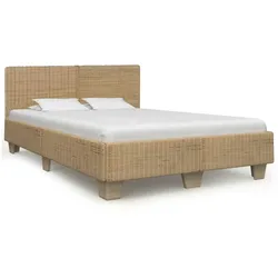 vidaXL Bettrahmen Handgewebt Echtes Rattan 140×200 cm