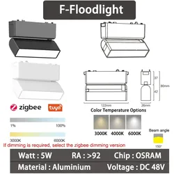 6mm intelligente magnetische Zigbee-Reflektorlichter Einstellbar 5W Weiß