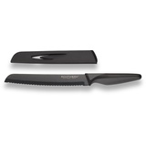 Echtwerk Brotmesser, EW-SS-0130, Wellenschliffmesser, schwarzes Küchenmesser, Antihaftbeschichtung, hohe Schneidfestigkeit, Klingenschutz, ergonomischer Griff, Klingenlänge 20 cm