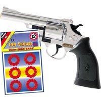Hochwertige Pistole Revolver Gewehr inkl. 144 Schuss-Munition Polizei Cowboy für Kinder & Erwachsene Kostüm-Zubehör (Pistole Denver Colt)